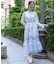 紫陽花柄ショルダーリボンワンピース