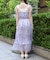 紫陽花柄ショルダーリボンワンピース