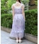 紫陽花柄ショルダーリボンワンピース