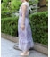 紫陽花柄ショルダーリボンワンピース
