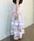 紫陽花柄プリントチュールスカート