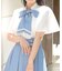 リボン×フラシ半袖ブラウス