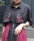 彼岸花刺繍ネクタイブラウス