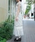 カットワーク花柄ワンピース