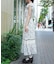 カットワーク花柄ワンピース