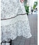 カットワーク花柄ワンピース