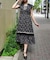 カットワーク花柄ワンピース