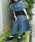 配色ロングシャツワンピース