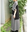 配色ロングシャツワンピース