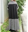 配色ロングシャツワンピース