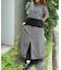 配色ロングシャツワンピース