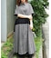 配色ロングシャツワンピース