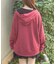 袖レースアップパーカー