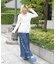 レースアップフレアデニムパンツ