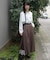 裾レースサイド切替ワイドパンツ