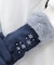 雪刺繍スエードファー手袋