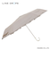 折りたたみ傘 晴雨兼用 LINEDROPS 50cm 手開き式 UVカット 遮光率99％以上 グログランリボン フリル シンプル 無地 レディース グレージュ 57441