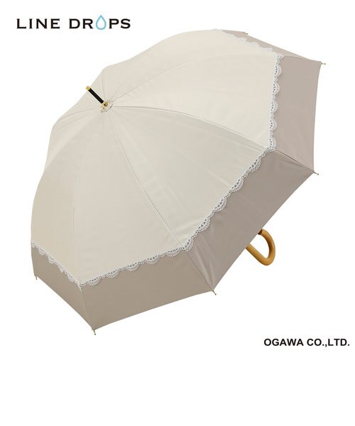 バイカラーパラソル レース 晴雨兼用長傘 50cm｜ライン
