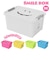 【当商品送料無料】収納ボックス フタ付き おしゃれ 通販 プラスチック スマイルボックス Mサイズ かわいい 収納ケース ハンドル 持ち手 ふた付き