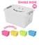 【当商品送料無料】収納ボックス フタ付き おしゃれ 通販 プラスチック スマイルボックス Mサイズ かわいい 収納ケース ハンドル 持ち手 ふた付き