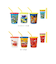 【当商品送料無料】プラスチック コップ セット 通販 子供 キッズ キャラクター ストロー付き タンブラー 蓋付き プラコップ ディズニー