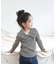 【当該商品送料無料】女の子 キッズ 長袖 Tシャツ 通販 ロンT 53062202 長袖Tシャツ カットソー リボン ボーダー おしゃれ かわいい