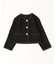【当該商品送料無料】キッズ ジャケット 女の子 フォーマル 通販 ツイードジャケット 61012302 キッズジャケット ノーカラージャケット 黒