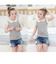 【当該商品送料無料】キッズ ノースリーブ 女の子 通販 タンクトップ 10001822 夏服 袖なし フリル 綿100 襟付き 丸襟 レース襟