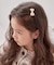 【当商品送料無料】Rora ヘアクリップ キッズ 通販 サラン リボンヘアクリップ ヘアピン 髪飾り 髪留め パール リボン ゴールド 女の子 子供