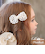 【当商品送料無料】Rora ヘアクリップ キッズ 通販 ベイリー 髪飾り 髪留め リボン 大きめ レース パール ホワイト 女の子 子供 子ども