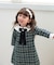 【当商品送料無料】Rora ワンピース 通販 パハリータ ブローチ付きワンピース 子供服 ワンピ 長袖 フォーマルワンピース ツイード リボン