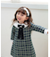 【当商品送料無料】Rora ワンピース 通販 パハリータ ブローチ付きワンピース 子供服 ワンピ 長袖 フォーマルワンピース ツイード リボン