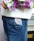 【当商品送料無料】Rora デニムパンツ 通販 ローラ ラズリ ジーンズ パンツ ロールアップデニム キッズ 女の子 レース リボン 春夏 春秋