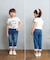 【当商品送料無料】Rora デニムパンツ 通販 ローラ ラズリ ジーンズ パンツ ロールアップデニム キッズ 女の子 レース リボン 春夏 春秋
