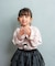 【当商品送料無料】Rora ブラウス 通販 ローラ さくら キッズ 子供 女の子 子ども スタンドカラー フリル 襟 リボン 長袖 パフスリーブ