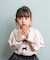 【当商品送料無料】Rora ブラウス 通販 ローラ さくら キッズ 子供 女の子 子ども スタンドカラー フリル 襟 リボン 長袖 パフスリーブ