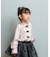 【当商品送料無料】Rora ブラウス 通販 ローラ さくら キッズ 子供 女の子 子ども スタンドカラー フリル 襟 リボン 長袖 パフスリーブ