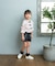 【当商品送料無料】Rora ブラウス 通販 ローラ さくら キッズ 子供 女の子 子ども スタンドカラー フリル 襟 リボン 長袖 パフスリーブ