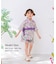 【当商品送料無料】Rora 甚平 キッズ 女の子 通販 ローラ はなよい 花宵 上下セット セットアップ 半袖 かわいい 可愛い 紫 パープル 浴衣