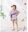 【当商品送料無料】Rora 甚平 キッズ 女の子 通販 ローラ はなよい 花宵 上下セット セットアップ 半袖 かわいい 可愛い 紫 パープル 浴衣