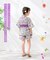 【当商品送料無料】Rora 甚平 キッズ 女の子 通販 ローラ はなよい 花宵 上下セット セットアップ 半袖 かわいい 可愛い 紫 パープル 浴衣