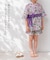 【当商品送料無料】Rora 甚平 キッズ 女の子 通販 ローラ はなよい 花宵 上下セット セットアップ 半袖 かわいい 可愛い 紫 パープル 浴衣