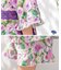 【当商品送料無料】Rora 甚平 キッズ 女の子 通販 ローラ はなよい 花宵 上下セット セットアップ 半袖 かわいい 可愛い 紫 パープル 浴衣
