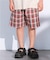 先染めチェックショートパンツ
