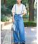 サスペンダー付きワイドパンツ