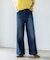 裏起毛ワイドデニムパンツ