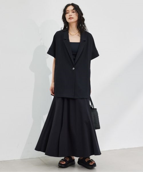 ポプリンハーフスリーブジャケット【JAPAN FABRIC】ハンドウォッシャブル 4390100001451_0101.jpg