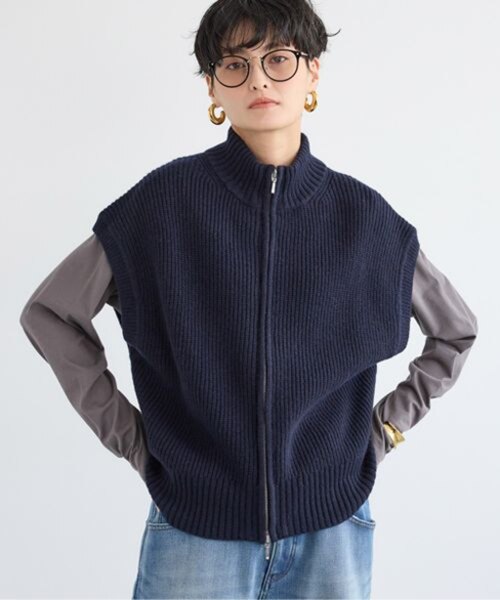 BARNYARDSTORM / 畦編みZIPベスト 畦編みZIPベスト｜バンヤードストームの通販｜&mall（アンドモール