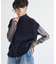 畦編みZIPベスト
