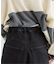 裏起毛ワイドデニムパンツ